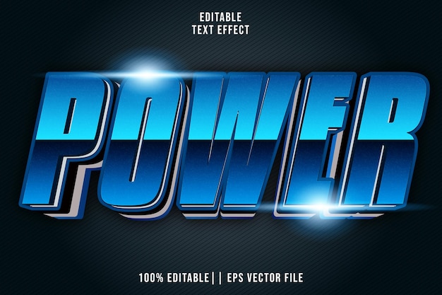 power editable text effect 3d modern style