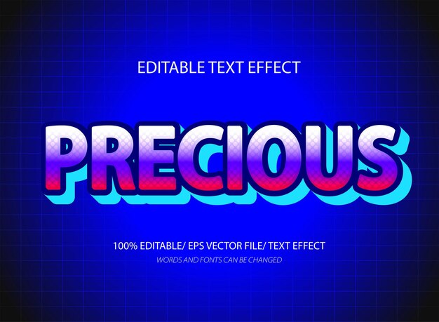 Precious 3d editable text effect