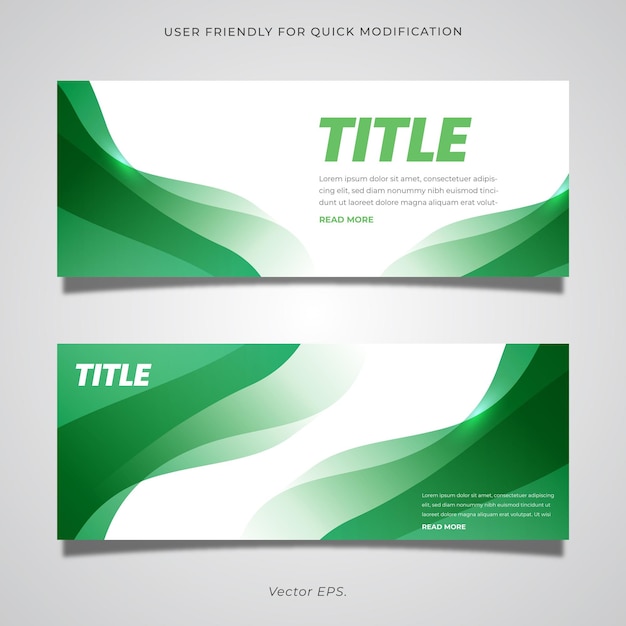 Premium Horizontal green gradient web banner flyer poster event