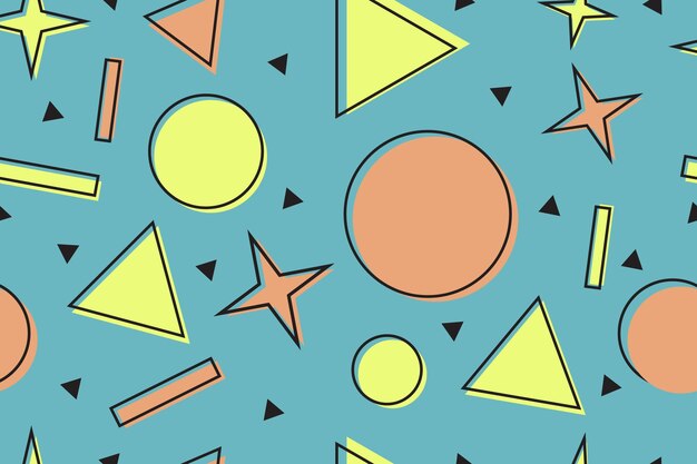 premium vector colorful memphis style nostalgic background or retro 80s 90s seamless pattern
