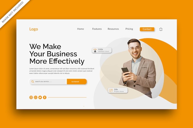 premium vector new business UI landing page design template