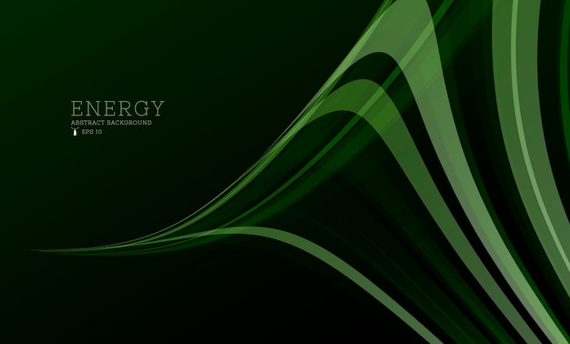 Presentation banner with green lines forming dynamic 3d wave in dark space abstract wallpaper design