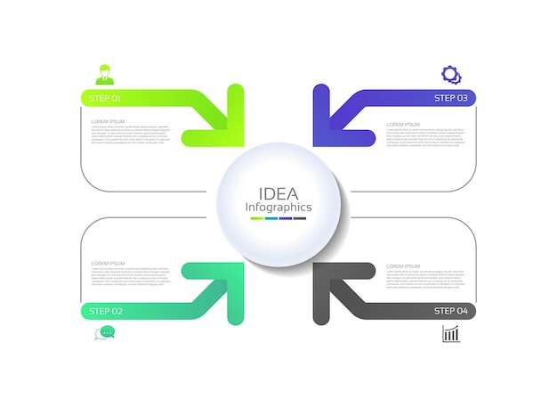 presentation business abstract background infographic template  with four step