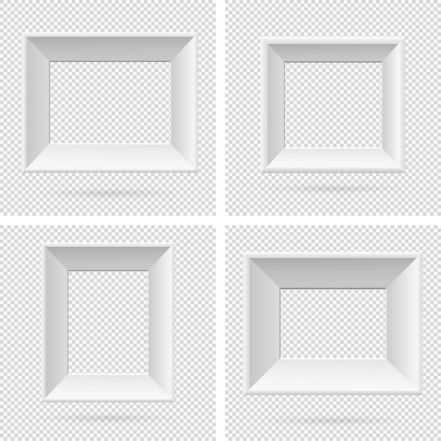 presentation rectangular picture frame design element with shadow on transparent background 3d board banner wall on isolated clean blank vector illustration eps 10 for photo image text