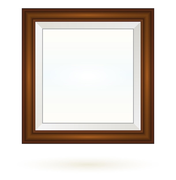 Presentation square picture frame design with shadow on transparent background