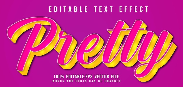 pretty text effect editable