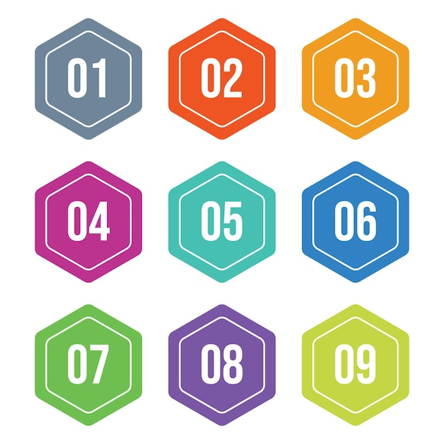 print1 to 9 infographic steps counts