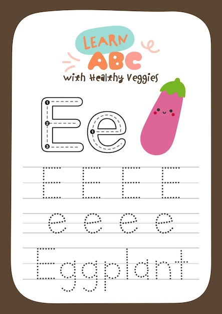 printable worksheet for tracing healthy vegetables to help kids practice writing skills