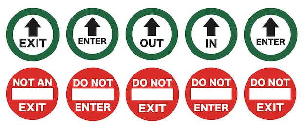 printpush and pull to open door plates background sticker vector illustration