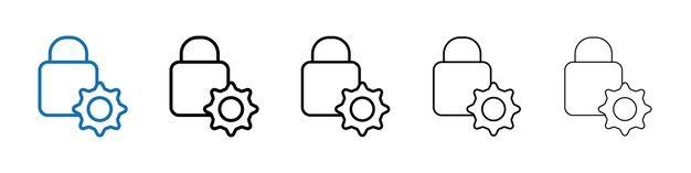privacy settings icon outline vector logo for web ui
