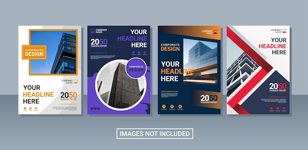Professional corporate book cover collection template