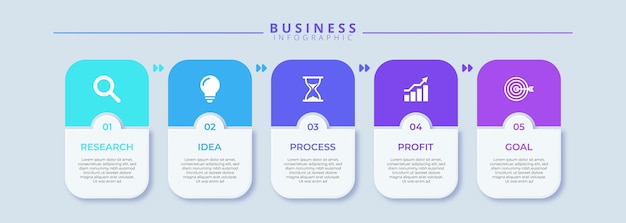 professional infographic template showcasing 5 step timeline journey