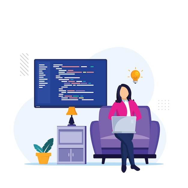 programmer and engineering development coding web development website design developer vector