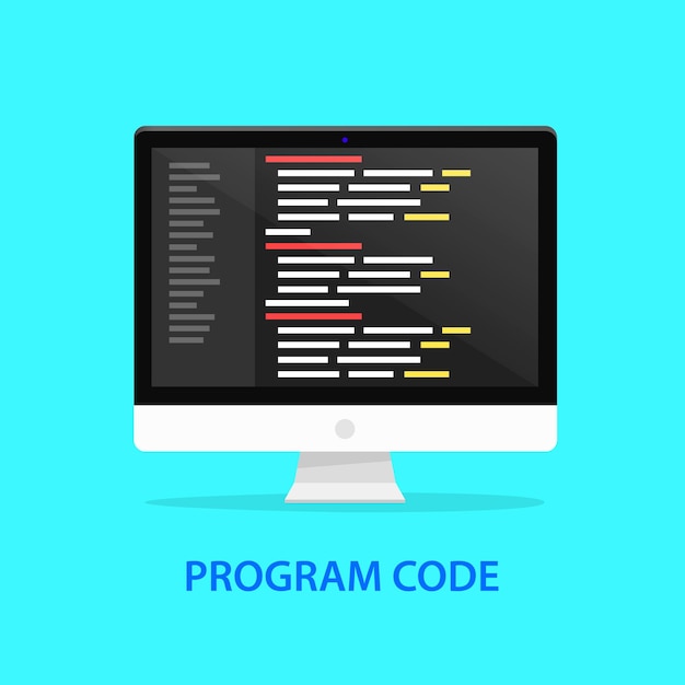 programming code icon computer system. vector illustration