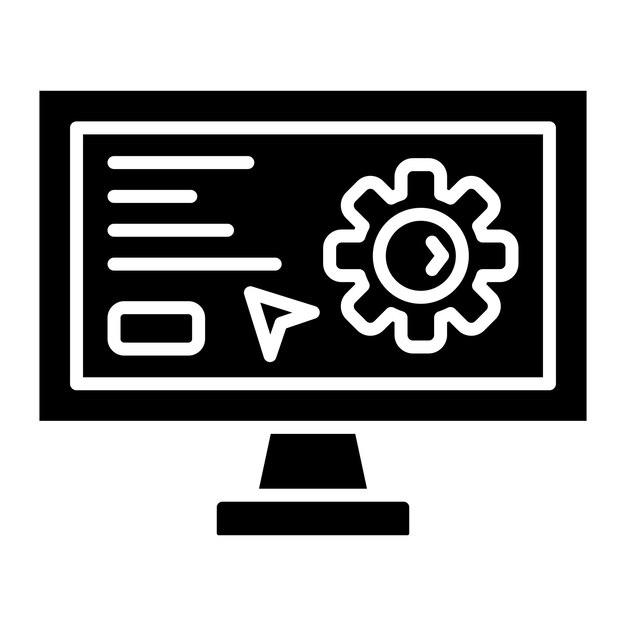 programming settings glyph solid black illustration