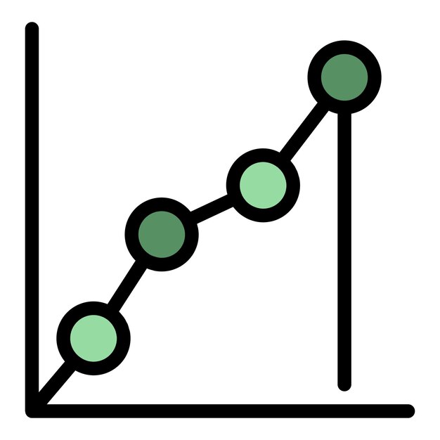 Progression data icon Outline progression data vector icon color flat isolated