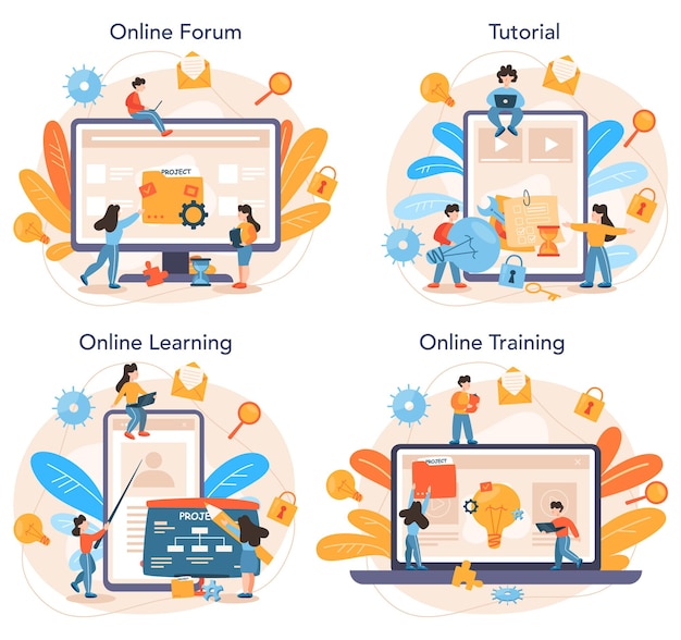 Project management online service or platform set