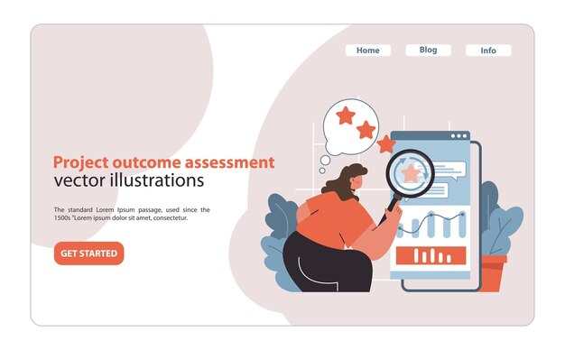 Project outcome analysis manager scrutinizes performance data pinpointing successes for future