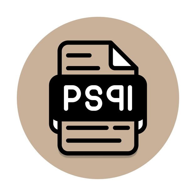 psql file type icon format files or document extension icons in black fill design style