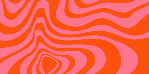 Psychedelic trippy y2k retro background swirl Simple vector illustration Groovy wave print Vintage background Psychedelic groovy spiral