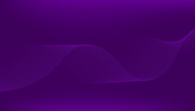 Purple background with flowing wave lines Futuristic technology concept Vector illustration