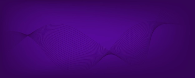 Purple background with flowing wave lines Futuristic technology concept Vector illustration