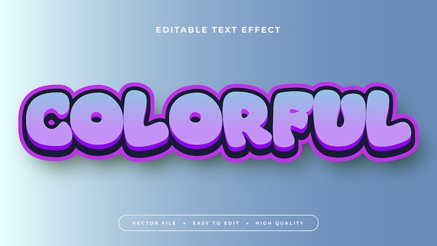 Purple blue colorful editable text effect