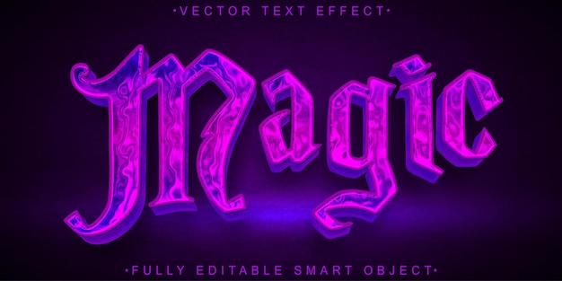 purple glitter magic vector fully editable smart object text effect