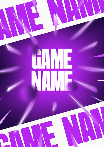 Purple Gradient Theme Game Poster Design Modern Minimalist Style