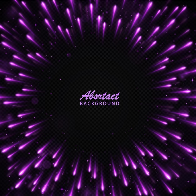 Purple light rays background Stars moving from center to the edge with super fast motion effect
