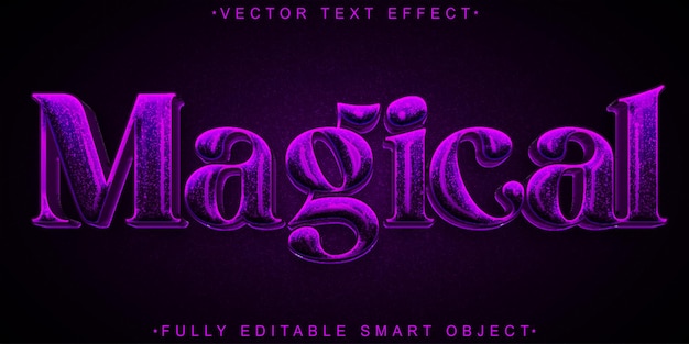 Purple Magical Vector Editable Text Effect Template