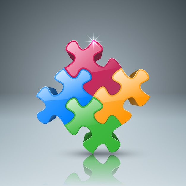 Puzzle logo. Business Infographics. 