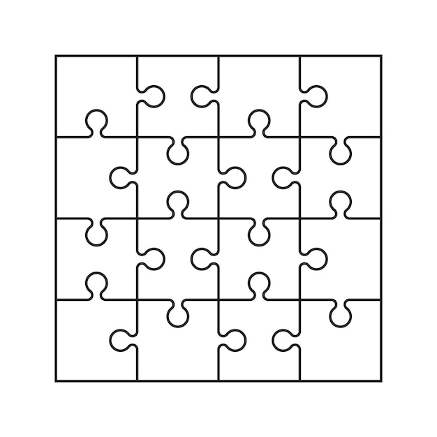 Puzzle pieces Outline vector icon