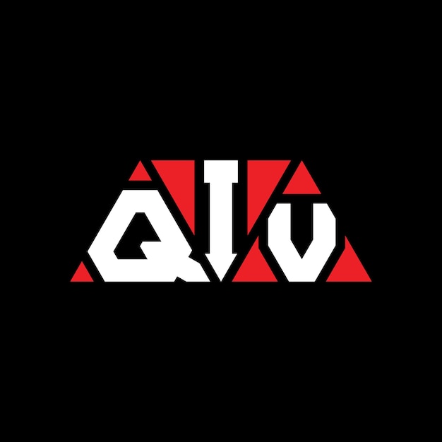 QIV triangle letter logo design with triangle shape QIV triangle logo design monogram QIV triangle vector logo template with red color QIV triangular logo Simple Elegant and Luxurious Logo QIV