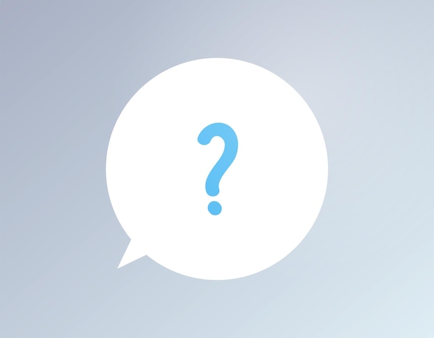 question mark and speech bubble flat vector illustration