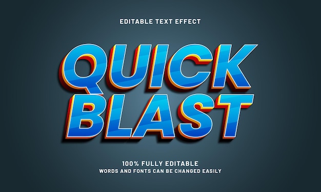 quick blast editable text effect with a speed and street text style