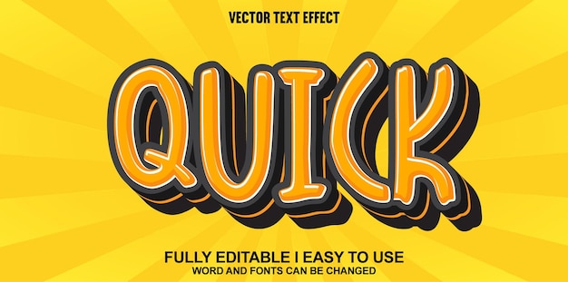 quick fully editable 3d vector text effect