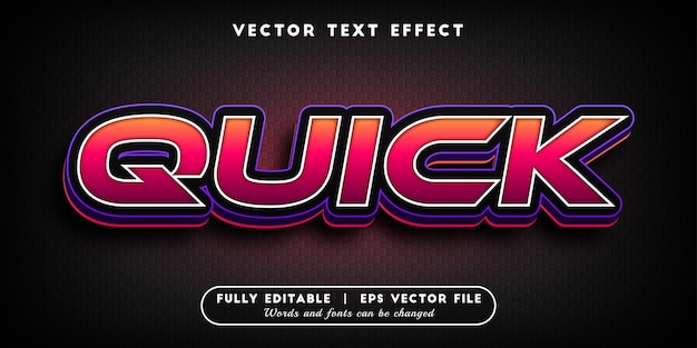 quick text effect with editable text style