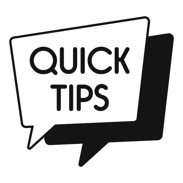 Quick tip icon simple vector Idea trick Text help