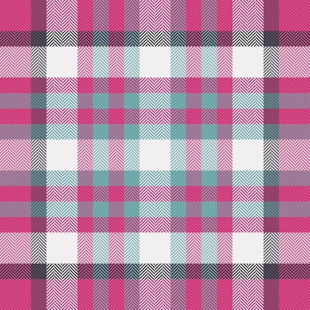 Quiet vector seamless texture full fabric textile pattern Masculine tartan background plaid check in pink and white colors