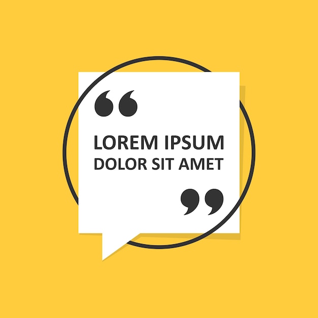 quote frame blank template icon in flat style empty speech bubble vector illustration on isolated background textbox sign business concept