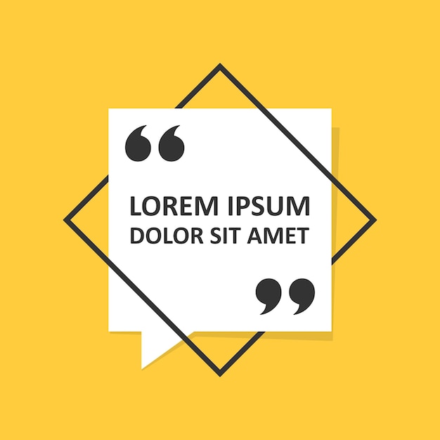 quote frame blank template icon in flat style empty speech bubble vector illustration on isolated background textbox sign business concept