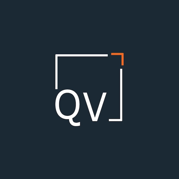 QV initial monogram logo with square style design
