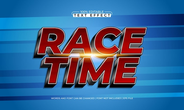 race time editable text effect with a race and sport text style