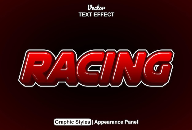 racing text effect with graphic style and editable