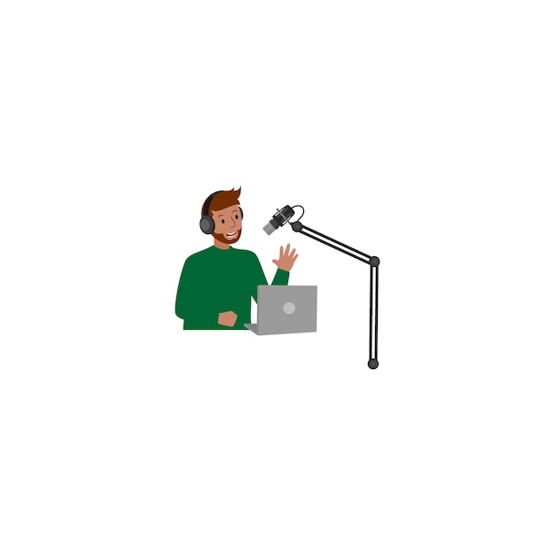 radio set with vector radio day sound