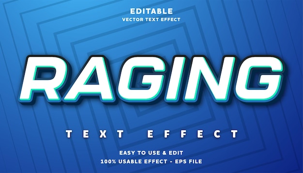 raging editable text effect with modern and simple style