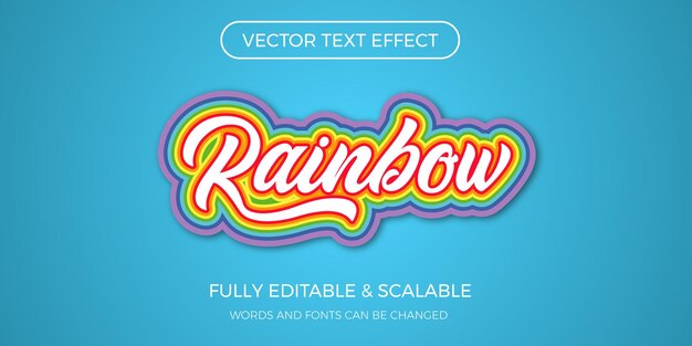 Rainbow vector editable text effect