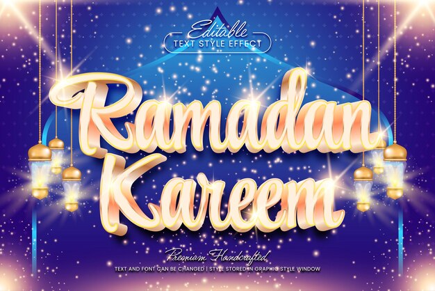 ramadan kareem 3d vector text effect graphic style editable vector headline and title template
