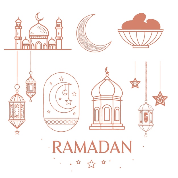 Ramadan kareem elements vector